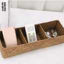 Toilet Basket Tank Topper, Seagrass Wicker Bathroom Storage Basket (14.6" x 4.7" x 3.1")