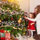 WILLBOND 9 ft Rose Gold Christmas Ball Garland Ball Ornaments Hanging Baubles Ornament for Xmas Christmas Tree Fireplace Wreath Indoor Outdoor Home Office Decoration