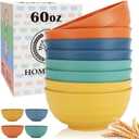 Homienly Large Bowls, 60 Oz Salad Bowls, Large Cereal Bowls, 8PCS Unbreakable Wheat Straw Serving Bowls for Pho, Popcorn, Soup & Oatmeal, Microwave & Dishwasher Safe for Kitchen, Camping (Multi)