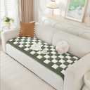 OstepDecor Fluffy Faux Fur Couch Covers, Sofa Cover Washable, Super Soft Plush Couch Blanket Cover, Thick Cozy Sofa Slipcovers Furniture Protector for Couches and Sofas (27.6" x 70.9", Green)