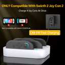Gagaking 4 in 1 Controller Charging Dock for Nintendo Switch 2 Joy Con, 2.5H Fast Charging Joy Con Charger Station with LED Indicator,Organized Storage Stand for Switch 2 Accessories (White)