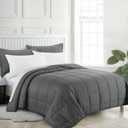 HOMBYS Alaskan King Comforter 132x120, Lightweight Quilted Down Alternative Duvet Insert for All Season, Grey,8 Corner Tabs