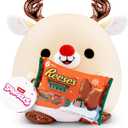 Snackles Christmas Reindeer & Reeses Peanut Butter 14 Inch Plush by ZURU, Ultra Soft Plush, Collectible Plush with Real Licensed Brands, Stuffed Animal, Giftable, Holiday