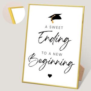 Graduation Buffet Sign, Graduation Candy Bar Sign, Graduation Centerpieces, Graduation Table Decor, Graduation Party Supplies, Gold Frame Graduation Sign with Stand, Graduation Party Favors,11