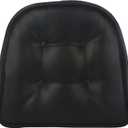 Klear Vu Omega Non-Slip Chair Cushions, Assembled in USA, U-Shaped Skid-Proof Seat Pads for Dining, Kitchen, Office, 15"x16", 2 Pack, Leather Black