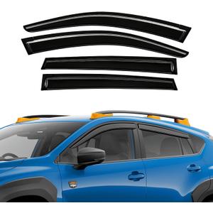 Rain Guard Compatible with Subaru Crosstrek 2024 2025 Tape-On Extra Durable Side Window Visor Deflectors Fit for Subaru Impreza 2024-2025 Rain Guards Black 4 PCS