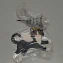 Soulchen Christmas Tree Topper Metal Black Angel Cat Treetop Topper with Wings Christmas Tree Decoration for Cat Lovers Gift Xmas Winter Holiday Decoration