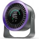 Mini Desk Fan, Small USB Rechargeable Quiet Desktop Fan, Cooling Table Electric Fan with LED Digital Display, 360°Adjustable Tilt for Bedroom, Office & Home (Purple)