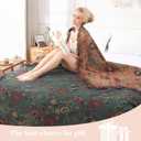 Boho Throw Blanket for Bed - 100% Pure Cotton Ultra Soft Rustic Quilt - Farmhouse Decor Bed Blankets, All Season Rustic Throw for Sofa Couch Chair(80''x 90'', Floral)