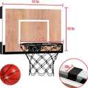 Indoor Basketball Hoop for Kids, Mini Basketball Hoops Over The Door and Wall Mount with Wooden Backboard, 3 Balls and Pump, Idea Toys Gifts for Kids and Adult