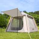 Inflatable Tent for Camping Blow Up Tents, 3-4 Person Air Glamping Tent with Hand Pump, Easy Setup 4 Season Waterproof Oxford Outdoor Glamping House