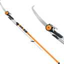Fiskars 7-16 ft. Extendable 2-in-1 Pruner and Pole Saw For Tree Trimming, Tree Trimmer with Chain-Drive for Cutting Branches up to 1.25" Diameter with More Power, Garden Tools
