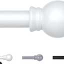 Curtain Rods for Windows 30-62 Inch, 5/8" White Curtain Rod for Bedroom, Living Room,Kitchen,Farmhouse, Outdoor