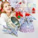 3D Printed Flying Dragon Egg - 7" Winged Dragon in Diamond Easter Eggs, Flexible Crystal Animal Inside, Mystery 3D Gift, Desk Decoration, Fidget Toy (M Rainbow)