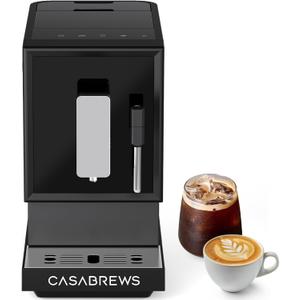 CASABREWS ACAFE PLUS Automatic Espresso Machine, 20bar Espresso Coffee Machine with Grinder and Milk Frother, Professional Coffee Maker with Touch Screen for Cappuccino and Americano, Black