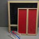 Adjustable Wooden Easel for Kids, Foldable Standing Art Easel for 3, 4, 5, 6, 7, 8 Years Old with Accessories, Drawing Painting Gifts for Boys & Girls Toddlers, Great Presents for Birthday (Red)