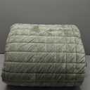 RECYCO Luxury Velvet Quilt Set King Size Bedding Sets, Ultra Soft Velvet Comforter Set, Lightweight Channel Box Stitch Oversized Bedspread Coverlet for All Season, with 2 Shams, Sage Green