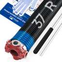 Right Hand WindRed Cone2" Garage Door Torsion Spring with Non-Slip Winding Bars & Gloves, High Precision Electrophoresis Black Coated, for Replacement, MIN 16,000 Cycles (0.283x2''x37'')