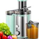Juicer Machine, 800W Centrifugal Juicer Extractor with Wide Mouth 3 Feed Chute for Fruit Vegetable, Easy to Clean, Stainless Steel, BPA-free (Aqua)