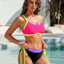 BMJL Womens Bikini Sets Color Block Swimsuits Supportive Wide Strap Two Piece Bathing Suit 2026 (L)