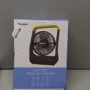 Gazeled Battery Powered Fan, Long Lasting Battery Operated Fans for Camping, Portable D-Cell Desk Fan with Timer, 3 Speeds, Whisper Quiet, 180 Rotation, for Office, Bedroom, Outdoor, 5'', Model: F15 (Yellow)