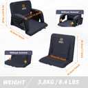 Nice C Heated Massage Stadium Seats, Floor Chair, Bleacher Seats, Reclining Waterproof Cushion, Foldable, Thick Padding, with Shoulder Straps & Side Pockets, Large