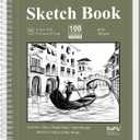 SuFly 11x14 Sketchbook, 100 Sheets Hardcover Sketch Book, 68lb/100gsm Artist Paper, Drawing Books for Teens & Art Gifts. (Green)