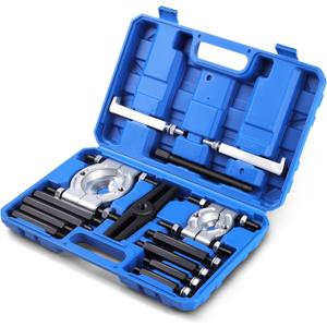 KZINO 14Pcs Bearing Puller Set, 5 Ton Capacity Bearing Splitter Tool Kit w/Case, Pinion Wheel Bearing Removal Kit w/ 2" and 3" Jaws, Heavy Duty Wheel Hub Axle Puller Set, Bearing Splitter Tool Kit