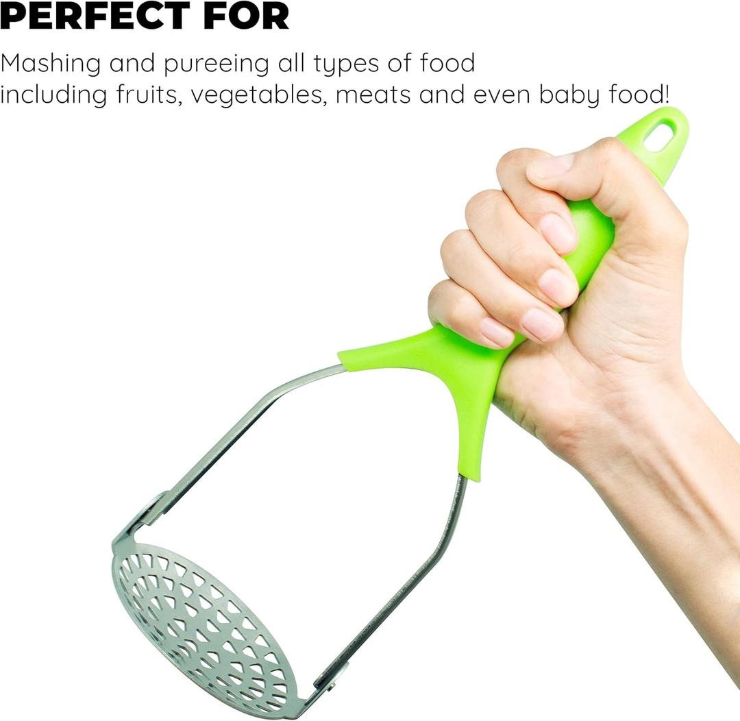 Stainless Steel Potato Masher - Heavy Duty Handheld Potato With Comfortable Grip - Ideal For Mashing Potatoes, Fruits, And Vegetables - Kitchen Tool For Home And Commercial Use