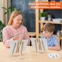 Acrylic Paint Set with 8 PCS 11.8In Easel & 16 PCS 8X10In Canvas, Painting Canvas Panel with Easel, Art Canvas Painting Kit with Brushes & Paint Trays for Kids Teenagers Acrylic Oil Water Color Gift