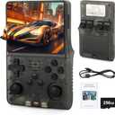 R40S Pro Handheld Retro Gaming Console  256GB Storage, 3800mAh Battery, 3.5" Full-Lamination IPS Screen, 20+ Emulators, Preloaded 30,000 Games, Multiplayer Support (Gray)