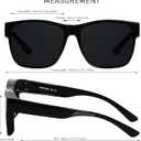 ANDWOOD Fit Over Glasses Polarized Sunglasses for Women Men Oversized Square Shades UV400 Protection