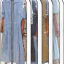 4 Pack - Dress Bags for Gowns Long W/ 4" Gussetes, 60'' Long Garment Bags for Gowns,Clear Garment Bags for Hanging Clothes, Dress Garment Bag for Storage and Travel - 24'' x 60''