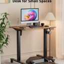 32" Small Rolling Electric Standing Desk Adjustable Height for Home Office, 32 x 24 Inch