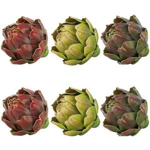 LibeLiro 6Pcs Large Colorful Artificial Artichokes Fake Vegetables Faux Artichokes for Wedding, Party, Home, Kitchen, Table Decorations