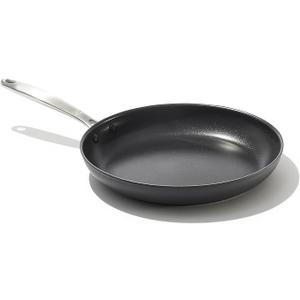 10" Frying Pan Skillet, PFAS-Free Ceramic Nonstick, Durable Hard Anodized Cookware, Scratch Resistant, Stainless Steel Handle, Good Grips, Dishwasher Safe, Oven safe, Black