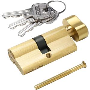 Solid Brass Lock Cylinder with 3 Brass Keys 63mm Door Lock Cylinder Replacement