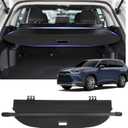 Cargo Cover Fit for Toyota Highlander 2020 2021 2022 2023 2024 2025 Accessories,Retractable Rear Trunk Cover Luggage Security Shield Shade Cover (Toyota Highlander 2020-2025)