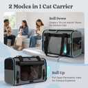 rabbitgoo Cat Carrier Soft with Rollable Flap, Travel Safe for Car Airline | Comfortable for Anxious Kittens, Collapsible Portable Carrying Bag, Small Medium Cats, Escape Proof, Grey, 19"Lx12"Wx12"H