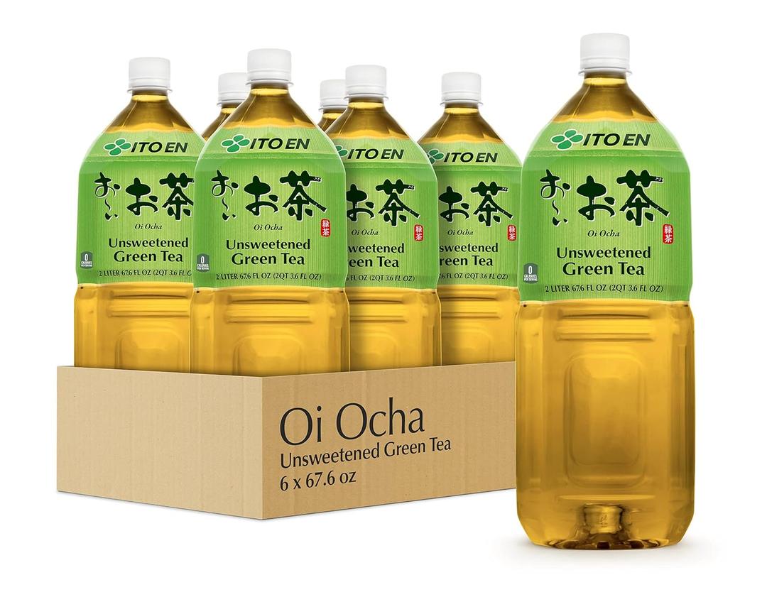 ITO EN Oi Ocha Green Tea, Sugar Free, 2 Liter Bottle, 67.6 Ounce (Pack of 6) (EXP 02/24/27)