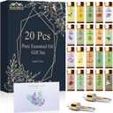 Fragrance Essential Oils Set, Essential Oils for Diffuser, for Home, Skin, Candle & Soap Making-Tea Tree, Lavender, Peppermint, Rose and More, with Gift Card for Friend, Teacher, Mom(205ml