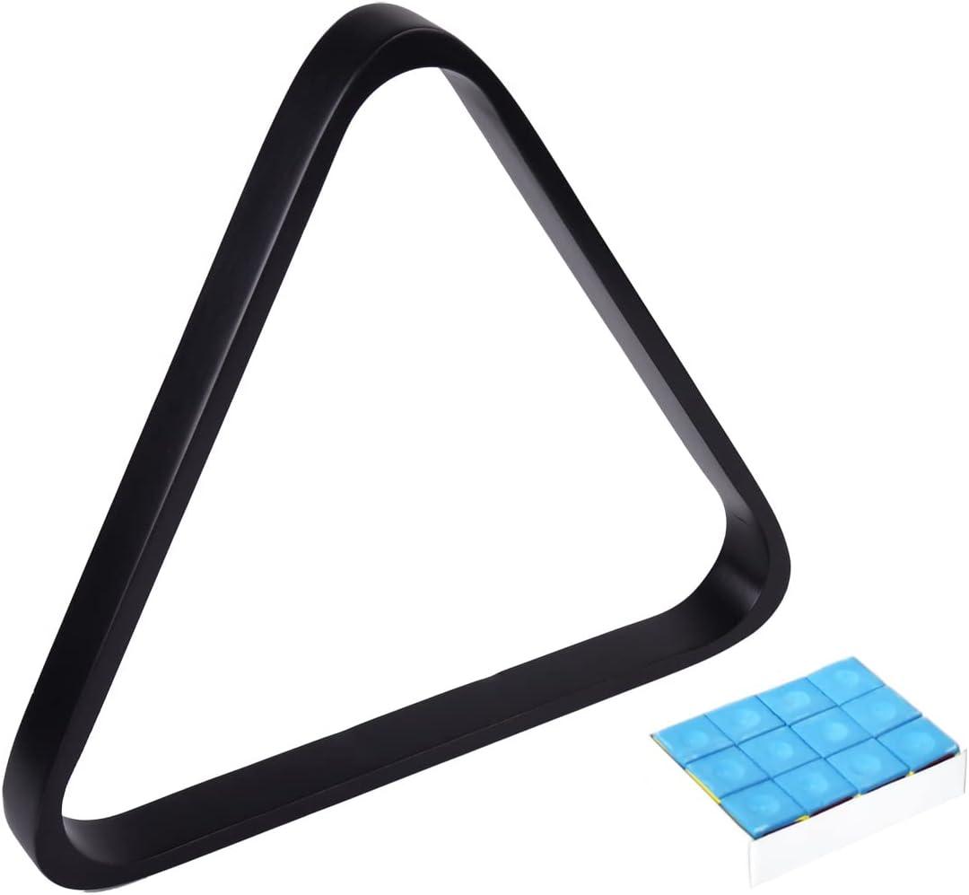 Solid Wood Pool Ball Rack Billiard Ball Triangle Rack, Pool Table Ball Holder Positioning Rack,2-1/4" Pool Ball Rack (Black)