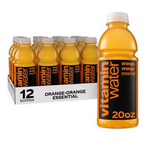 vitaminwater Essential Orange-Orange, Flavored Water Beverage, 20 fl oz Bottles, 12 Pack BB Date: 1/12/26 