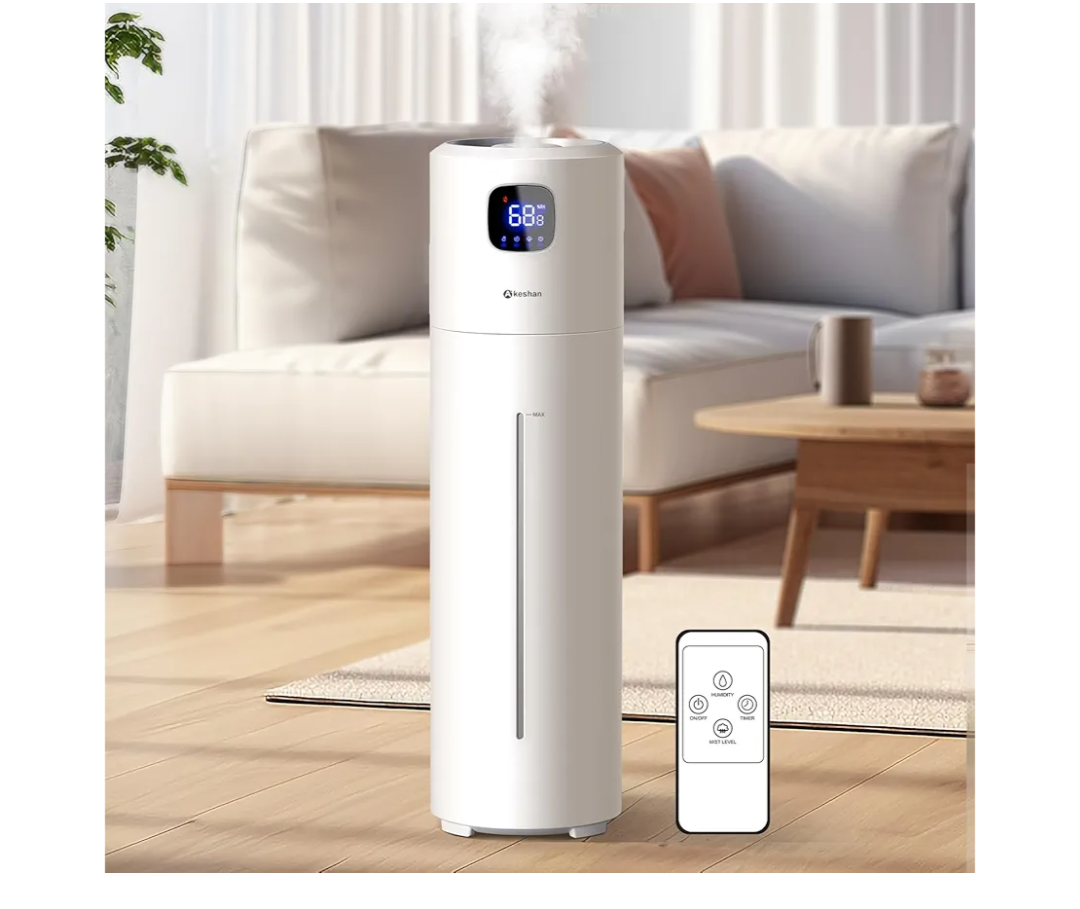 Large Humidifiers for Bedroom, 9L/2.5Gal Ultrasonic Cool Mist, Top Fill Easy Clean with 350ML/H Mist Speed, Quiet, Suitable for Kids Room Plant Yoga Office Study Room Living (White, Round) new sealed in box