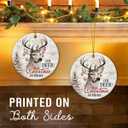 2 x Deer Ornaments for Christmas Tree 2025  Deer Gifts for Men, Women, Woodland Animal Christmas Ornaments, Hunting for Lovers, Family, Friends - Ceramic Hanging Decorations