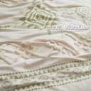 Oli Anderson Boho Duvet Cover Set Queen Size, Beige and Sage Green Color Clash 3 Pieces Microfiber Bedding Set, Durable and Super Soft Duvet Covers with Zipper and Ties, 90"*90"