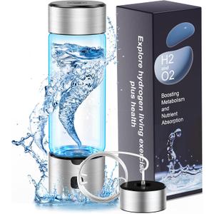Hydrogen Water Bottle, 2025 SPE/PEM Technology 3Min to 2200PPB Hydrogen Water Bottle Generator, 460ml Portable Hydrogen Water Bottles for Home, Office, Travel and Fitness Drinking