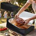 Upgraded Mess-Free Meat Resting Bag with Top-Open Design - 100% Leakproof BBQ Blanket for Brisket, Reinforced Seamless Resting Bag, Smoker Accessories, Grilling Gift for Men (Oxford Fabric 21'') (Black)