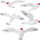 5pcs Inflatable Seagull Decorations, 24.41x13.78 Inch Large Flying Seagull Decor Sea Birds Balloons Inflatable Seagull Ornaments for Summer Beach Pool Birthday Party Baby Shower