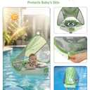 Mambobaby Float with Sun Canopy, Safe Baby Pool Float for 3-24 Months, UPF 50+ Protection 5-Point Harness, Newborn Baby Floats, Infant Toddler Swimming Solid Pearl-Foam Boat Float